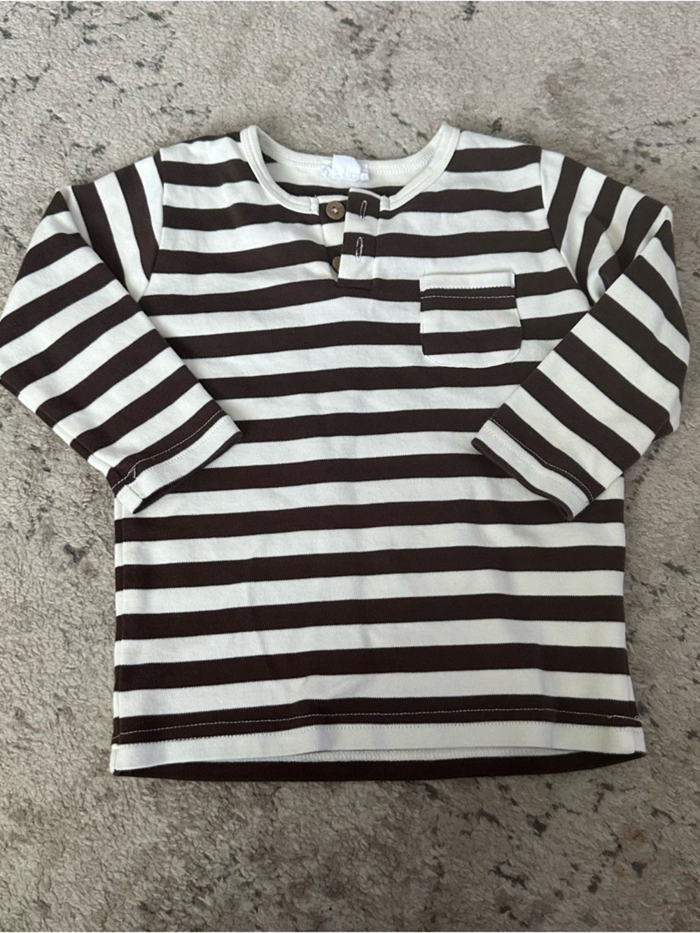 Jamie Kay Brown and Cream Striped Long Sleeve Tee